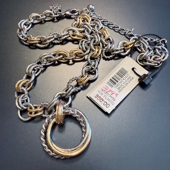 WHBM Mixed Metal Rope Chain Necklace NWT - Picture 1 of 10